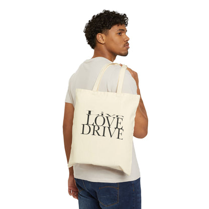 “Live Love Drive” Cotton Canvas Tote Bag