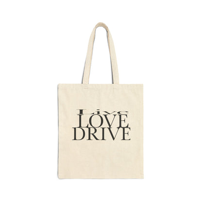 “Live Love Drive” Cotton Canvas Tote Bag